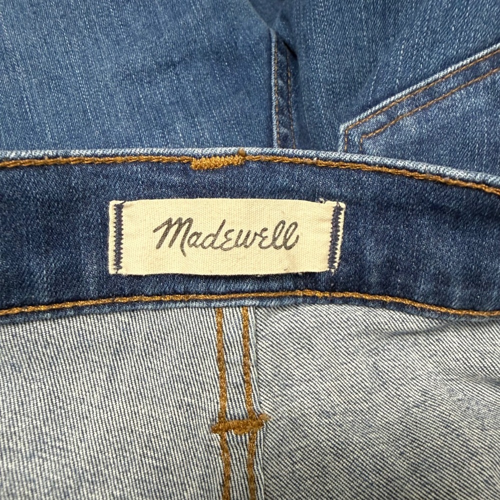 Madewell 10" High-Rise Skinny Jeans Button Fly Raw Hem Medium Wash Blue Women 31 - Picture 8 of 13